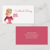 かわいい漫画カップケーキガールフードベーカリー菓子店 名刺 (正面/裏面)