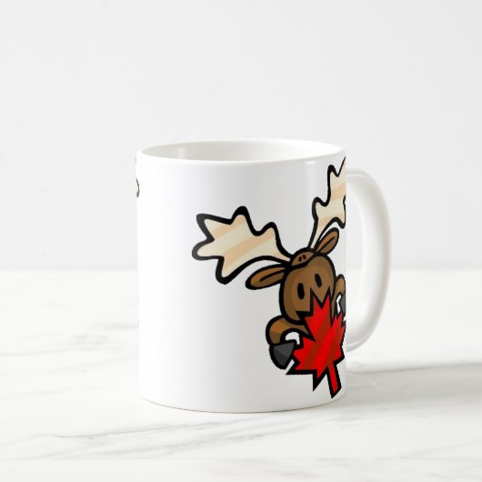 かわいい漫画カナダのムース コーヒーマグカップ (正面右)