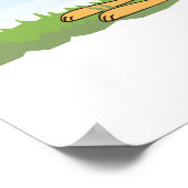 かわいい漫画カンガルーとベビー ポスター (角)