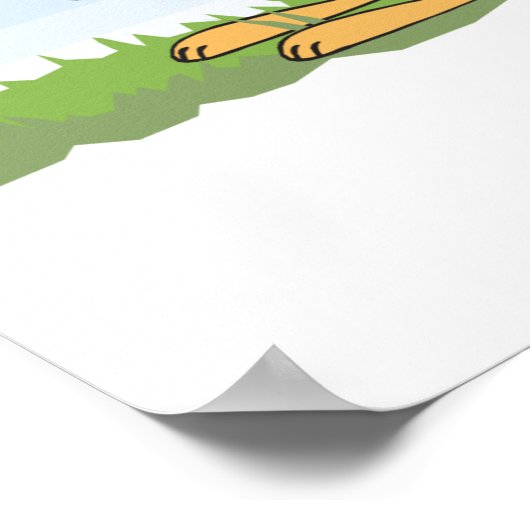 かわいい漫画カンガルーとベビー ポスター (角)