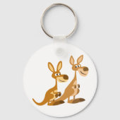 かわいい漫画カンガルーのキーチェーン2つ キーホルダー (正面)