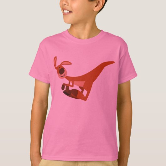 かわいい漫画カンガルーの子供たちTシャツを飛ぶ Tシャツ (正面)