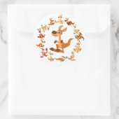 かわいい漫画カンガルー曼荼羅ステッカー ラウンドシール (バッグ)