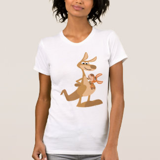 かわいい漫画カンガルーMumとジョーイ女性Tシャツ Tシャツ