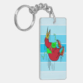 かわいい漫画キウイランニングの靴 キーホルダー (正面左)