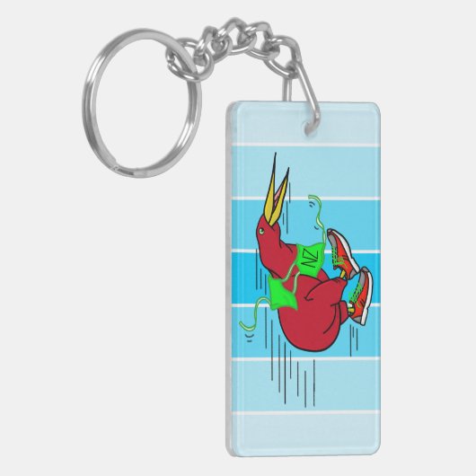 かわいい漫画キウイランニングの靴 キーホルダー (正面左)