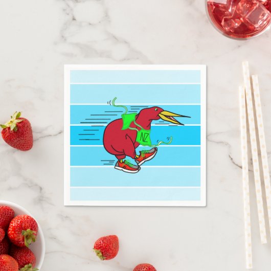 かわいい漫画キウイランニングの靴 スタンダードカクテルナプキン (インサイチュ)