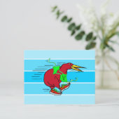 かわいい漫画キウイランニングの靴 ポストカード (スタンド正面)