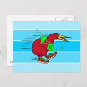 かわいい漫画キウイランニングの靴 ポストカード (正面/裏面)