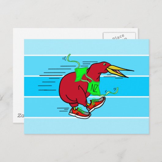 かわいい漫画キウイランニングの靴 ポストカード (正面/裏面)