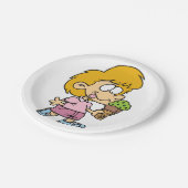 かわいい漫画キッド食べズのアイスクリームコーン ペーパープレート (アングル)