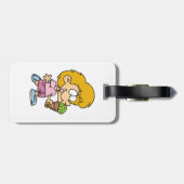 かわいい漫画キッド食べズのアイスクリームコーン ラゲッジタグ (裏面横)