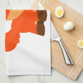 かわいい漫画キツネとバタフライキッチンタオル キッチンタオル (四つ折り)