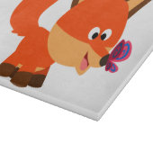 かわいい漫画キツネと蝶の切り板 カッティングボード (角)