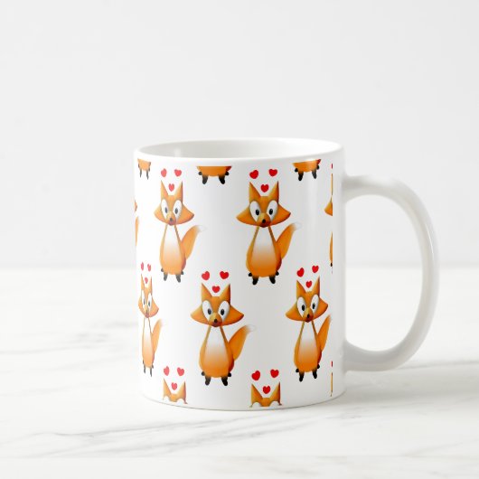 かわいい漫画キツネ動物パターンコーヒーマグ コーヒーマグカップ (右)