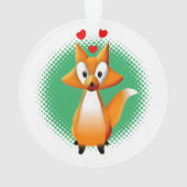 かわいい漫画キツネ動物 オーナメント (裏面)