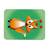 かわいい漫画キツネ動物 マグネット (横)