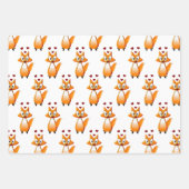 かわいい漫画キツネ動物 ラッピングペーパーシート (正面3)