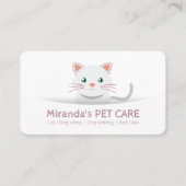 かわいい漫画キャットペットケアペットグルーミングアポイントメント 予約カード (正面)