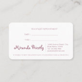 かわいい漫画キャットペットケアペットグルーミングアポイントメント 予約カード (裏面)