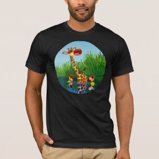 かわいい漫画キリンとアヒルTシャツ Tシャツ