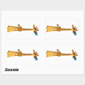 かわいい漫画キリンと花のシール 長方形シール (シート)