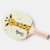 かわいい漫画キリンの頭飾り 卓球ラケット (横)