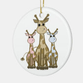 かわいい漫画キリン家族 セラミックオーナメント (左)