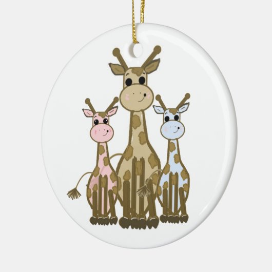 かわいい漫画キリン家族 セラミックオーナメント (左)
