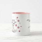 かわいい漫画キリン愛好家ハートバレンタインデー マグカップ (中央)