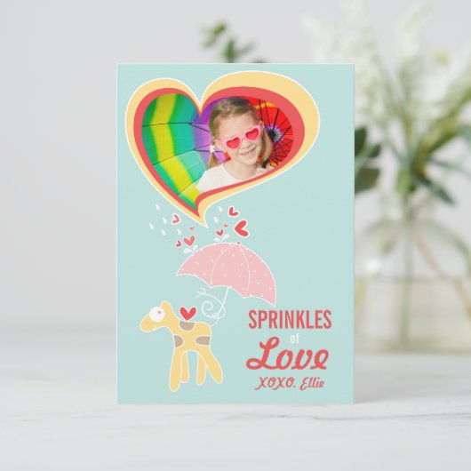 かわいい漫画キリン教室キッドバレンタイン写真 招待状 (スタンド正面)