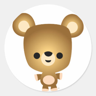 かわいい漫画クマかわいいシール ラウンドシール