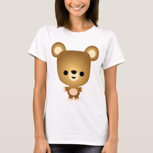 かわいい漫画クマかわいい女の子Tシャツ Tシャツ (正面)