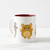 かわいい漫画クマ2マグカップ ツートーンマグカップ (正面左)
