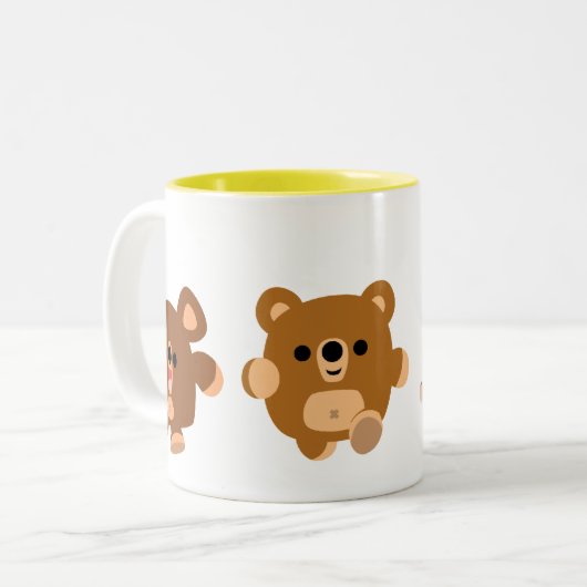 かわいい漫画クマ4マグカップ ツートーンマグカップ (正面左)