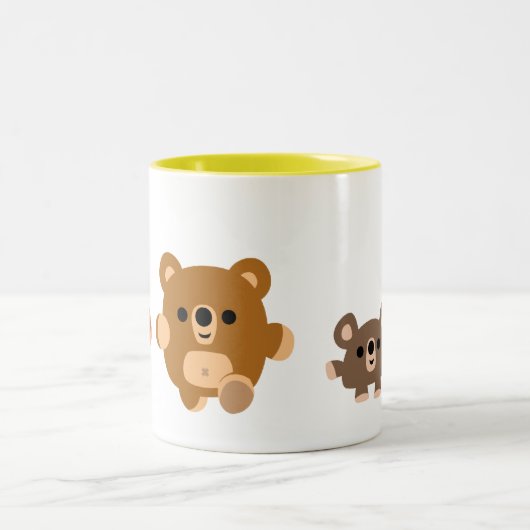 かわいい漫画クマ4マグカップ ツートーンマグカップ (中央)