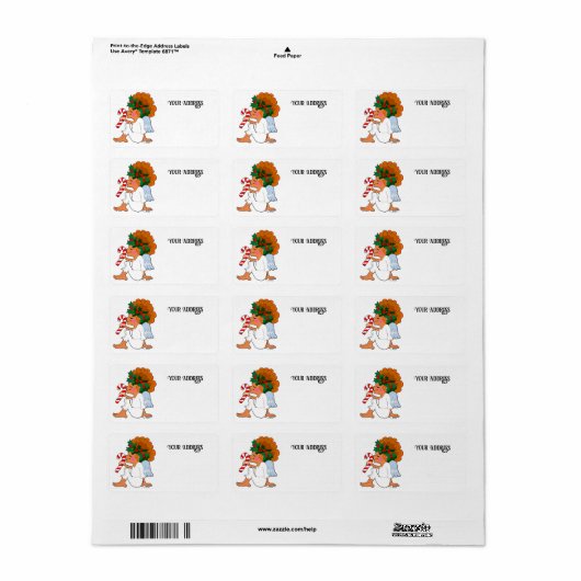 かわいい漫画クリスマスエンジェル住所 シール (フルシート)