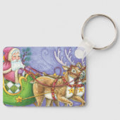 かわいい漫画クリスマスサンタクロースススリートインディア キーホルダー (正面)