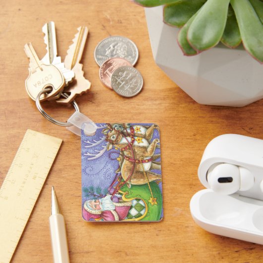 かわいい漫画クリスマスサンタクロースススリートインディア キーホルダー (デスク)