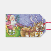 かわいい漫画クリスマスサンタクロースススリートインディア ギフトタグ (正面(横))