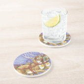 かわいい漫画クリスマスサンタクロースススリートインディア コースター (側面)