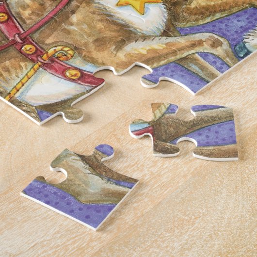 かわいい漫画クリスマスサンタクロースススリートインディア ジグソーパズル (側面)