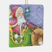 かわいい漫画クリスマスサンタクロースススリートインディア セラミックオーナメント (右)