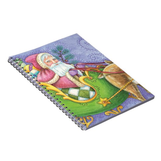 かわいい漫画クリスマスサンタクロースススリートインディア ノートブック (右側)