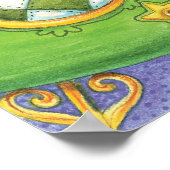 かわいい漫画クリスマスサンタクロースススリートインディア ポスター (角)