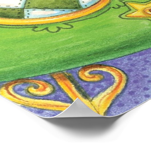 かわいい漫画クリスマスサンタクロースススリートインディア ポスター (角)