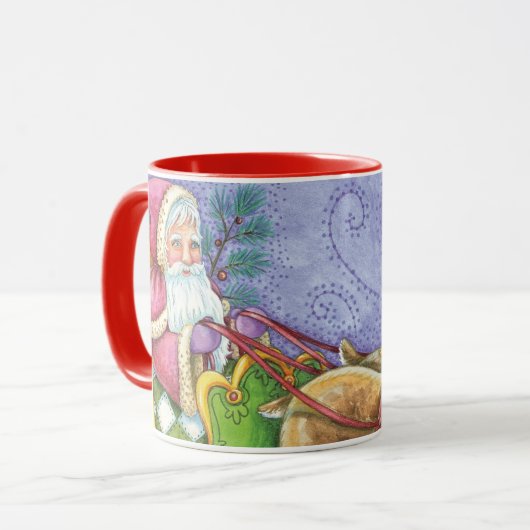 かわいい漫画クリスマスサンタクロースススリートインディア マグカップ (正面左)