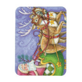 かわいい漫画クリスマスサンタクロースススリートインディア マグネット (縦)