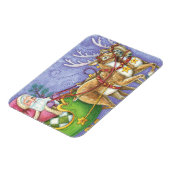 かわいい漫画クリスマスサンタクロースススリートインディア マグネット (左側)