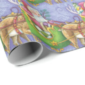 かわいい漫画クリスマスサンタクロースススリートインディア ラッピングペーパー (ロールコーナー)